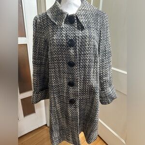 Charles Gray London Women's Black and White Tweed Coat Size L